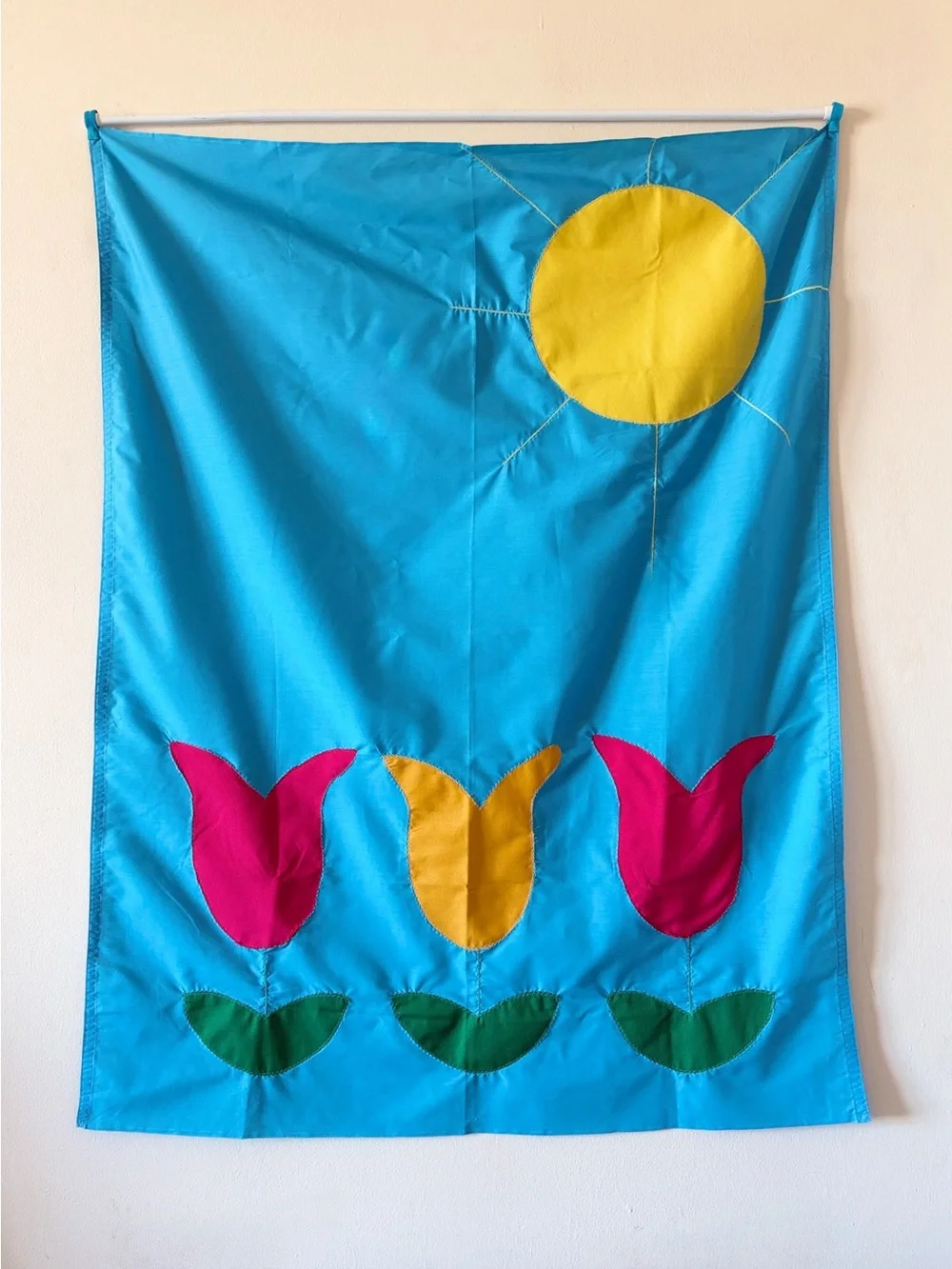 Huge Colorful Wall Hanging Nursery Child’s Room Wall Decor Appliqué Sun & Flower